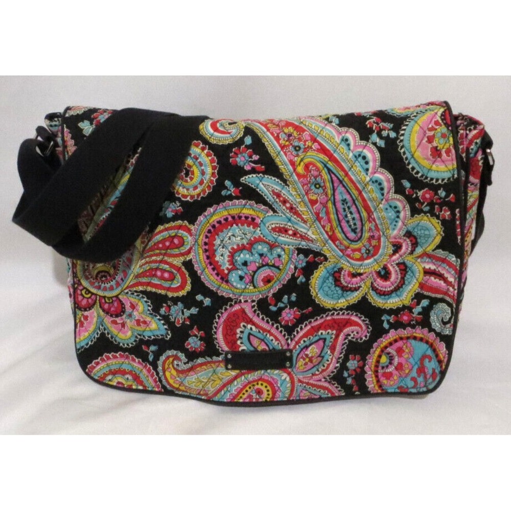 Vera Bradley Large Weekender Parisian Paisley 3 Pocket Zipper Canvas Strap